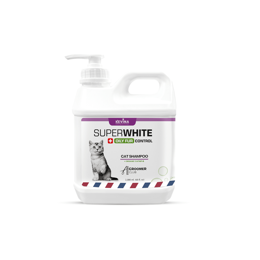 แชมพูแมว KEVINA สูตรขนสีขาว ลดความมันโคนหาง ขนาด 2 ลิตร_0